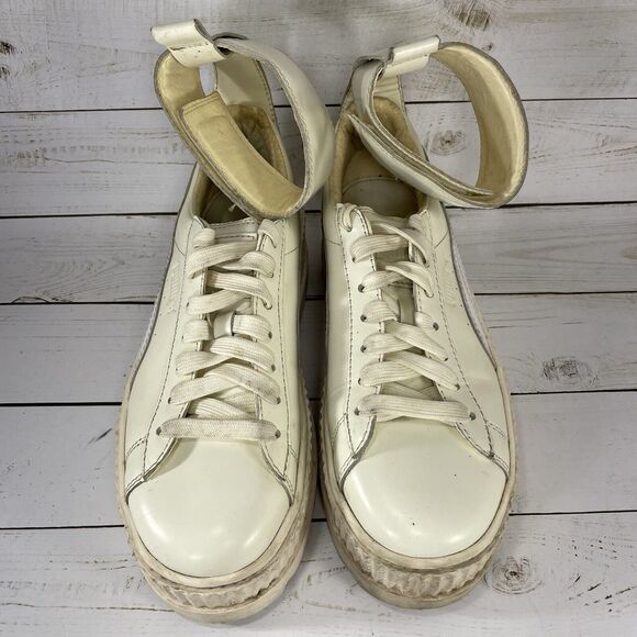 Puma x Rihanna Fenty Ankle Strap Creeper Women Size 9 Vanilla Ice White Platform - Picture 3 of 8